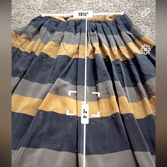 Broadway and Broome 100% silk Striped Black olive green Maxi Skirt S-M - Picture 7 of 7